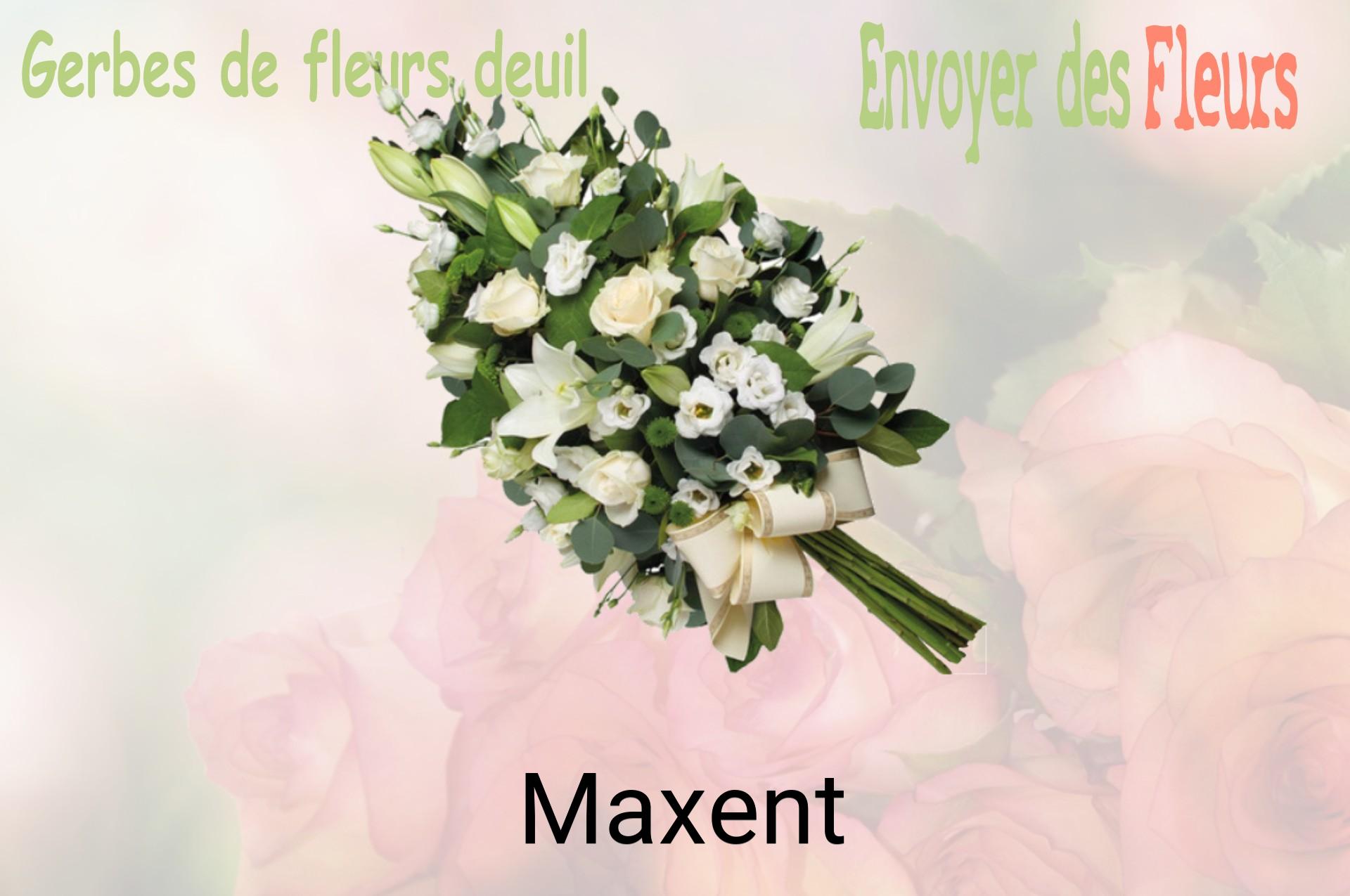 Gerbe de fleurs de deuil livrée à Maxent